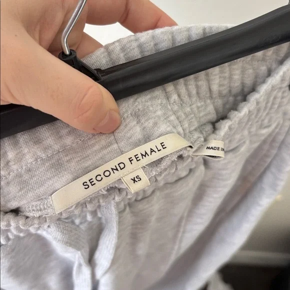NWOT Second Female Abadell Sweatpants in grey melange size XS straight leg - Picture 8 of 9